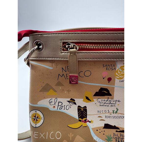 Spartina 449 Texas Lover Crossbody Bag Gold Trim Purse - Picture 4 of 9